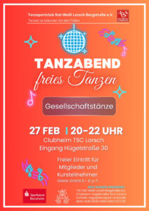 Tanzabend am 27.2.26 im Clubheim.